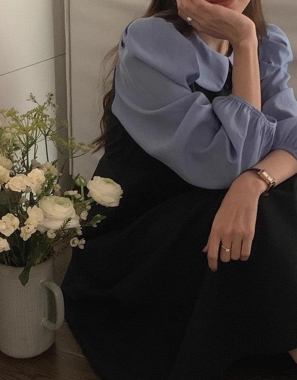 丸襟ブラウスドッキングワンピース 6489-画像12-韓国ファッション通販POPREA［ポップリア］