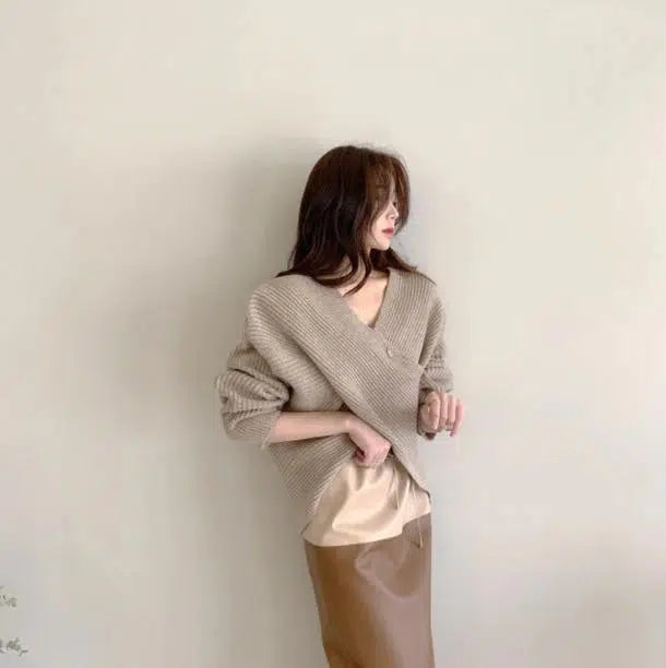 オーバークロスVネックニット﻿﻿ 6512-画像12-韓国ファッション通販POPREA［ポップリア］