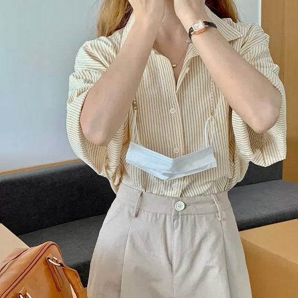 シンプルストライプシャツ 6061-画像12-韓国ファッション通販POPREA［ポップリア］