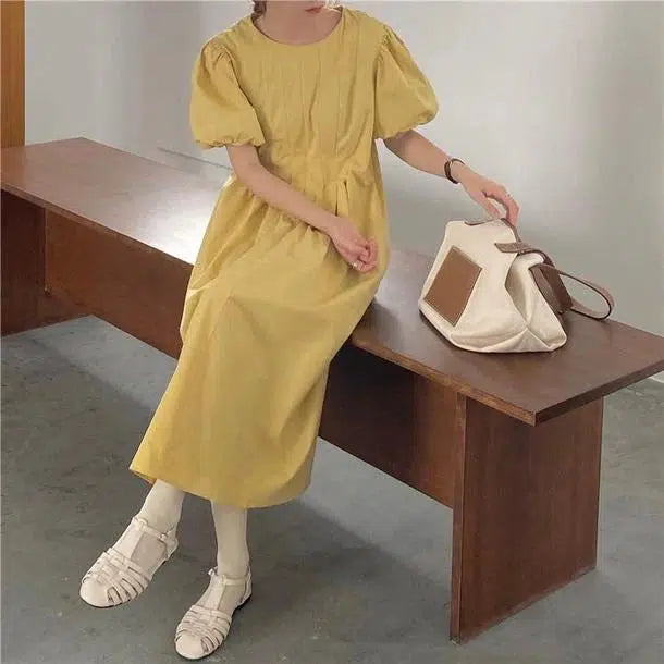 パフスリーブピュアワンピース 6681-画像12-韓国ファッション通販POPREA［ポップリア］