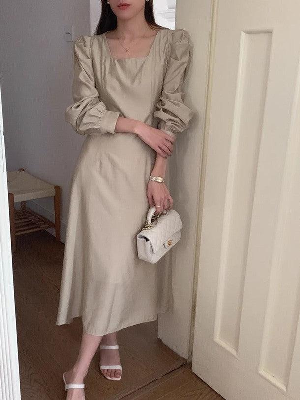 パフショルダーAラインワンピース 6540-画像12-韓国ファッション通販POPREA［ポップリア］