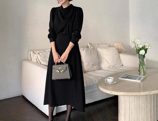 ドレープフロントネックワンピース﻿ 6445-画像12-韓国ファッション通販POPREA［ポップリア］