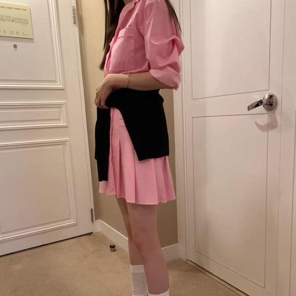 ストライプシャツワンピース 6473-画像12-韓国ファッション通販POPREA［ポップリア］