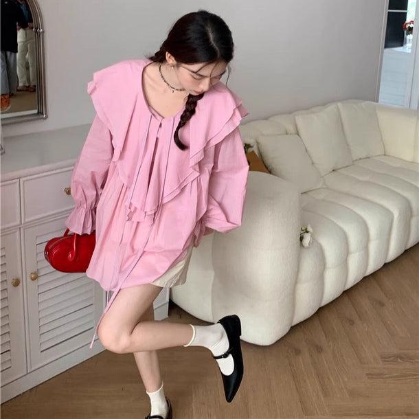 フリルオーバーワンピース﻿ 6093-画像12-韓国ファッション通販POPREA［ポップリア］