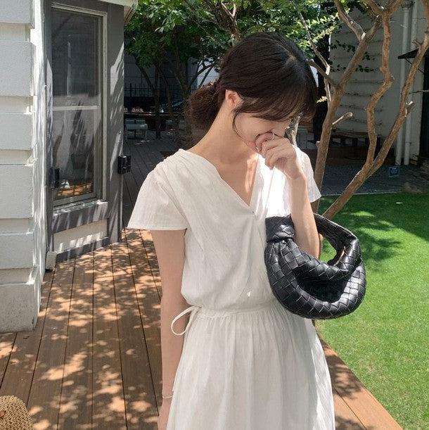 Vネックハイウエストワンピース 6819-画像12-韓国ファッション通販POPREA［ポップリア］