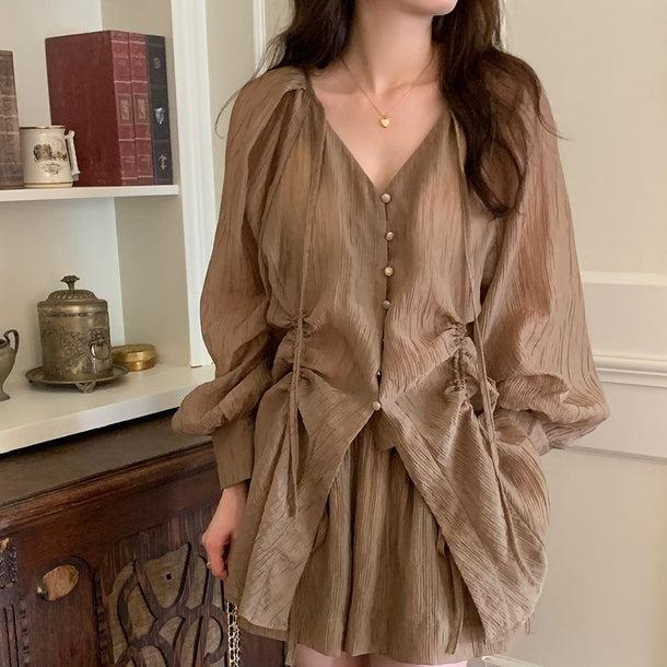 フレンチタイプリーツスリムセットアップ 6011-画像12-韓国ファッション通販POPREA［ポップリア］