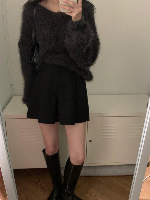 ルーズVネックシャギーニット 6394-画像12-韓国ファッション通販POPREA［ポップリア］