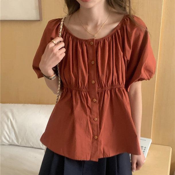 シンプルペプラムブラウス 5985-画像12-韓国ファッション通販POPREA［ポップリア］