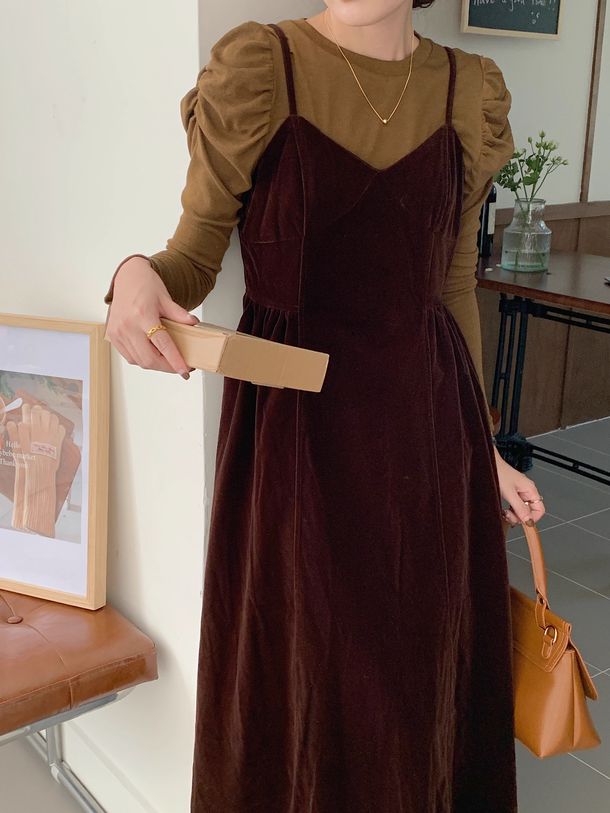 ベロアキャミソールワンピース 6252-画像12-韓国ファッション通販POPREA［ポップリア］