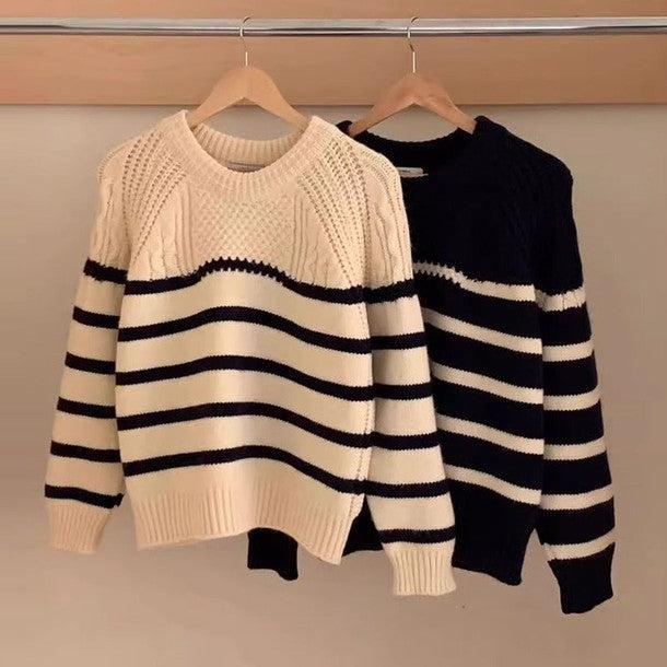 ケーブルボーダーラグランニット 6330-画像12-韓国ファッション通販POPREA［ポップリア］