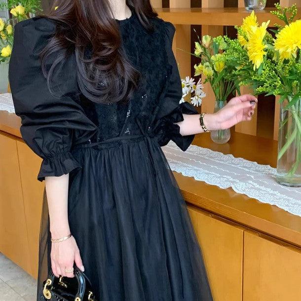 パフスリーブフラワーシフォンワンピース 6304-画像12-韓国ファッション通販POPREA［ポップリア］