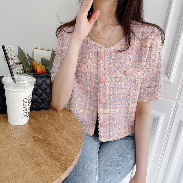 半袖ショートツイードジャケット﻿﻿﻿﻿ 5992-画像12-韓国ファッション通販POPREA［ポップリア］