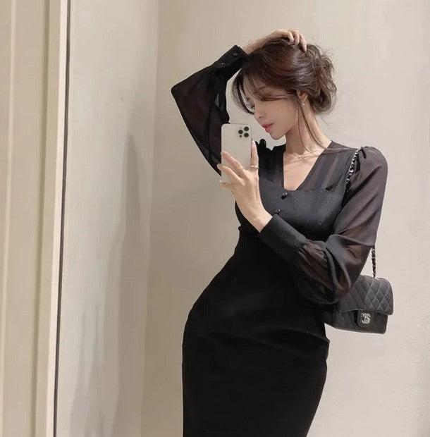 シアーマーメイドワンピースドレス 6382-画像12-韓国ファッション通販POPREA［ポップリア］