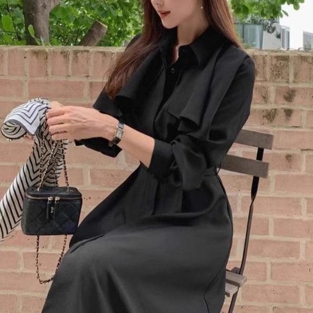 ケープフレアウエストベルトワンピース 6373-画像13-韓国ファッション通販POPREA［ポップリア］