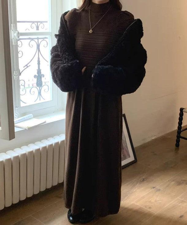 ハイネックギャザーニットロングワンピース 6368-画像13-韓国ファッション通販POPREA［ポップリア］