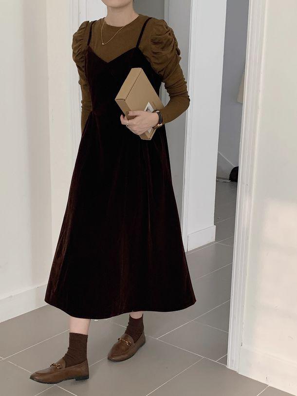 ベロアキャミソールワンピース 6252-画像13-韓国ファッション通販POPREA［ポップリア］