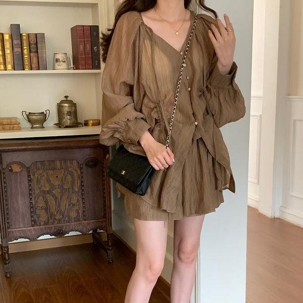 フレンチタイプリーツスリムセットアップ 6011-画像13-韓国ファッション通販POPREA［ポップリア］