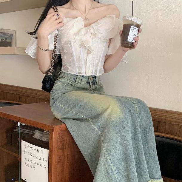 オフショルダーフリルブラウス 6074-画像13-韓国ファッション通販POPREA［ポップリア］