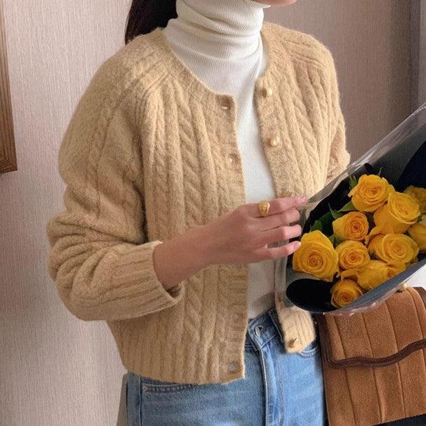 ライトカラーケーブルニットカーディガン 6298-画像13-韓国ファッション通販POPREA［ポップリア］