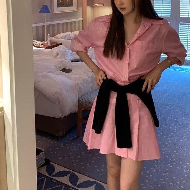 ストライプシャツワンピース 6473-画像13-韓国ファッション通販POPREA［ポップリア］