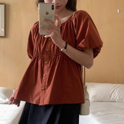 シンプルペプラムブラウス 5985-画像13-韓国ファッション通販POPREA［ポップリア］