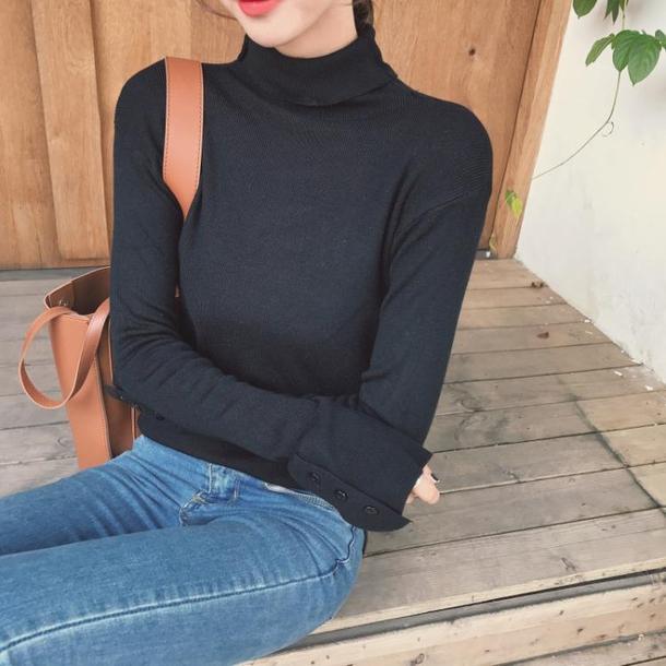 袖ボタンハイネックニット 6416-画像13-韓国ファッション通販POPREA［ポップリア］