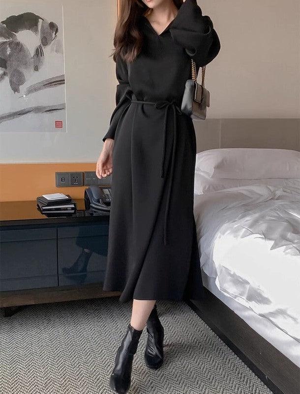 サテンVネックワンピース﻿ 6467-画像13-韓国ファッション通販POPREA［ポップリア］