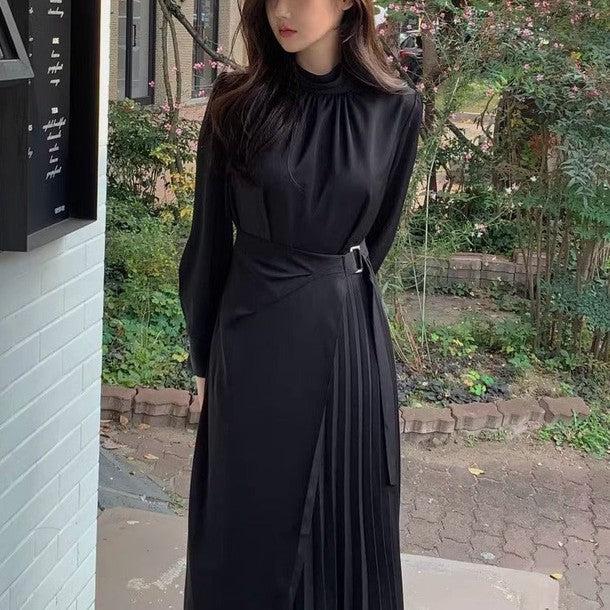 ハイネックプリーツラップワンピース 6455-画像13-韓国ファッション通販POPREA［ポップリア］