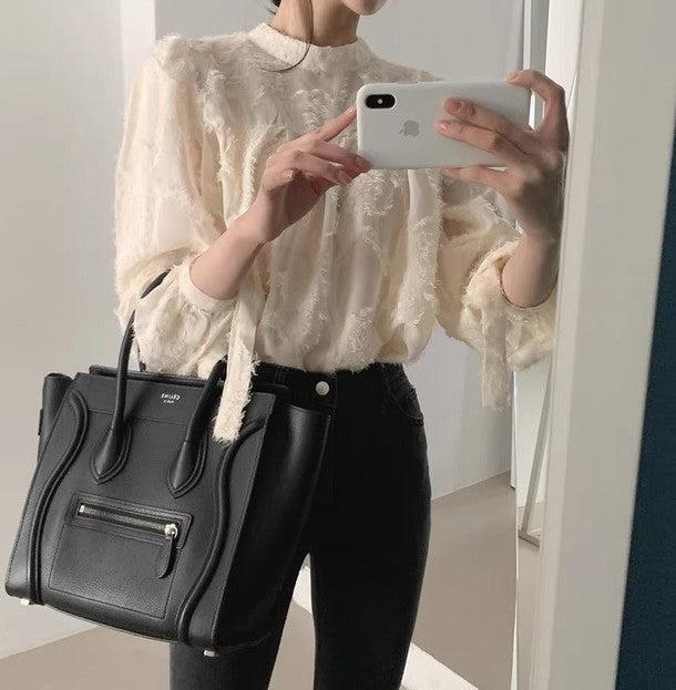 スリーブリボンハイネックブラウス 6451-画像13-韓国ファッション通販POPREA［ポップリア］