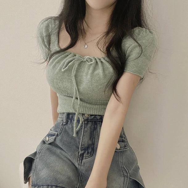 スクエアカラーリボンニット﻿ 6046-画像13-韓国ファッション通販POPREA［ポップリア］