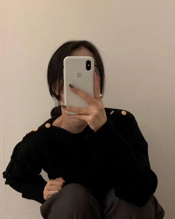 ショルダーゴールドボタンニット 6430-画像13-韓国ファッション通販POPREA［ポップリア］