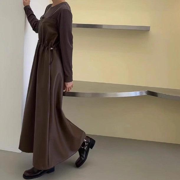 カットソードッキングフェイクレザーキャミワンピース﻿ 6223-画像13-韓国ファッション通販POPREA［ポップリア］