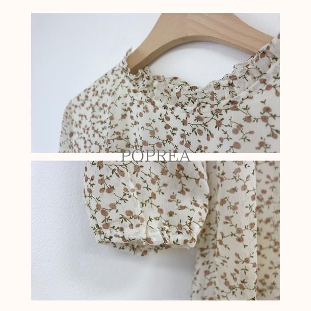 バックリボン小花柄ロングワンピ‐ス 6586-画像13-韓国ファッション通販POPREA［ポップリア］