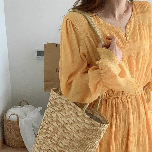 クリンクルロングワンピース 6547-画像13-韓国ファッション通販POPREA［ポップリア］