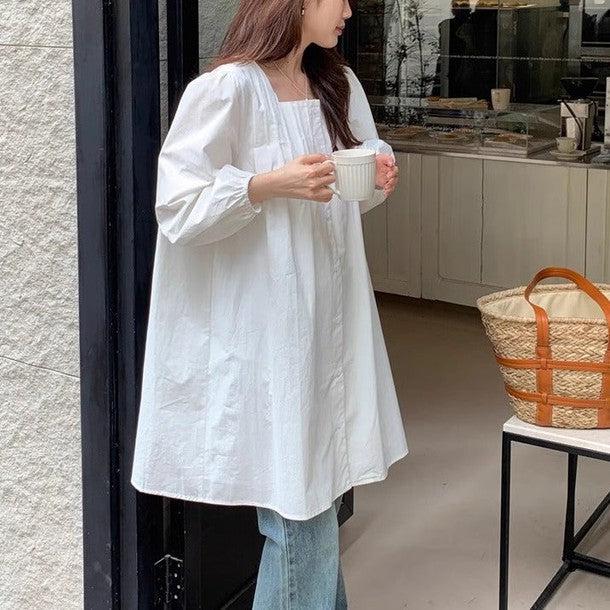 ノーカラーフロントボタンワンピース 6539-画像13-韓国ファッション通販POPREA［ポップリア］