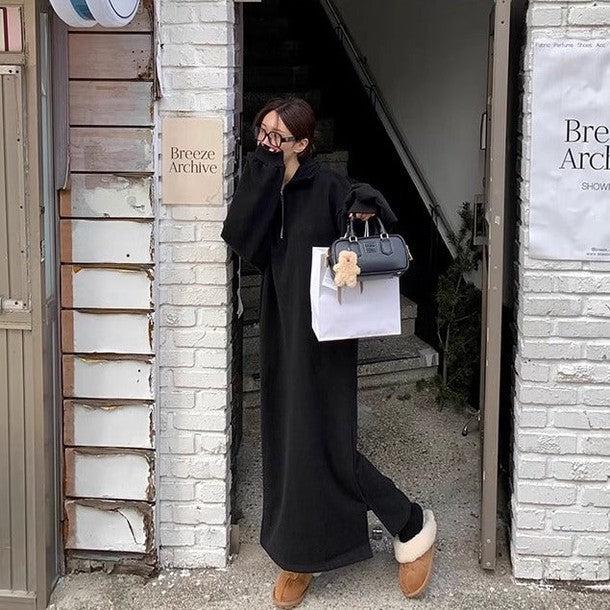 襟付きハーフジッパーワンピース 6439-画像13-韓国ファッション通販POPREA［ポップリア］