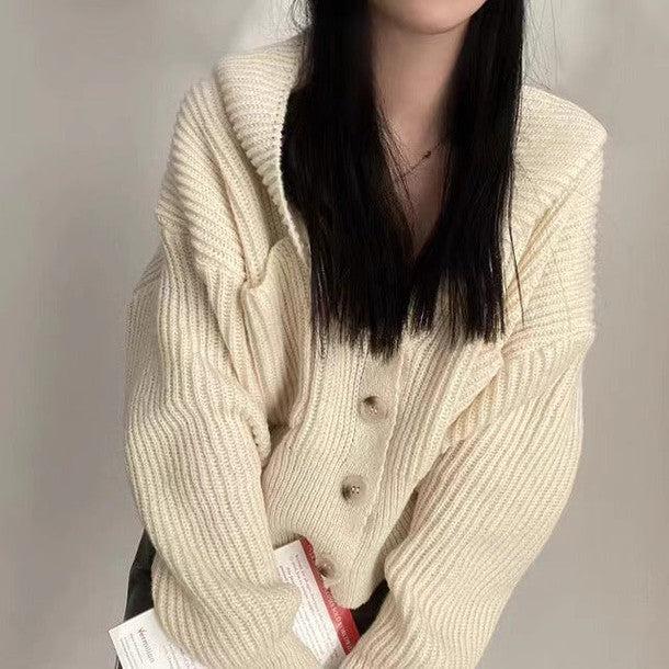 リブニットフードカーディガン 6331-画像13-韓国ファッション通販POPREA［ポップリア］