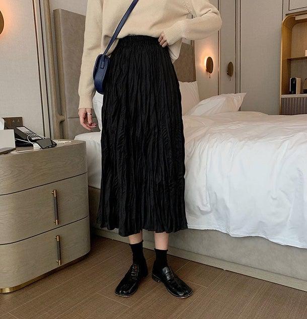 変形ランダムプリーツロングスカート ﻿﻿ 6580-画像13-韓国ファッション通販POPREA［ポップリア］