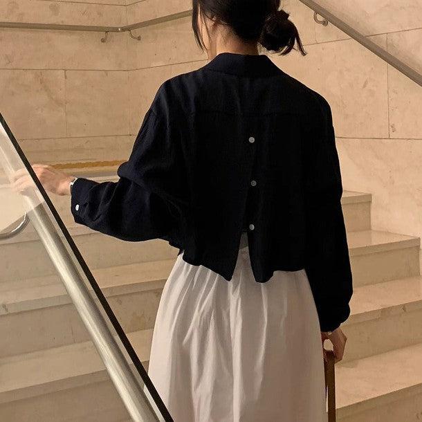 バックボタンオープンショートシャツ﻿ 6210-画像13-韓国ファッション通販POPREA［ポップリア］