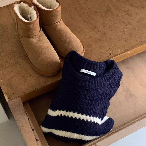 ケーブルボーダーラグランニット 6330-画像13-韓国ファッション通販POPREA［ポップリア］