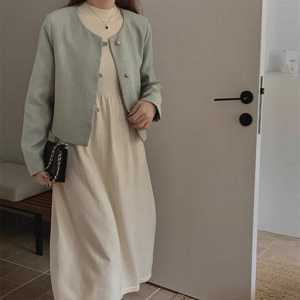 メタルゴールドボタンノーカラージャケット﻿ 6221-画像13-韓国ファッション通販POPREA［ポップリア］