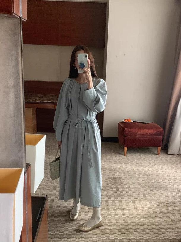 ラウンドネックプリーツワンピース ﻿ 6531-画像13-韓国ファッション通販POPREA［ポップリア］