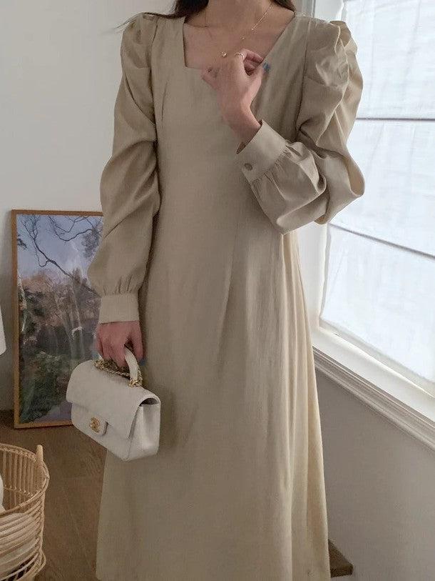 パフショルダーAラインワンピース 6540-画像13-韓国ファッション通販POPREA［ポップリア］