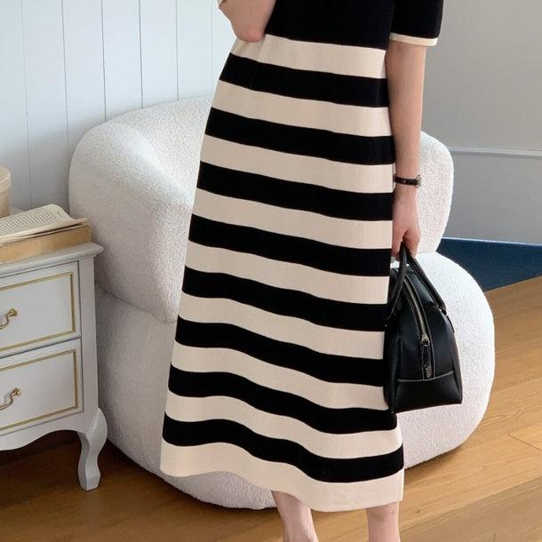 ストライプジャカードルーズニットドレス﻿ 6079-画像13-韓国ファッション通販POPREA［ポップリア］