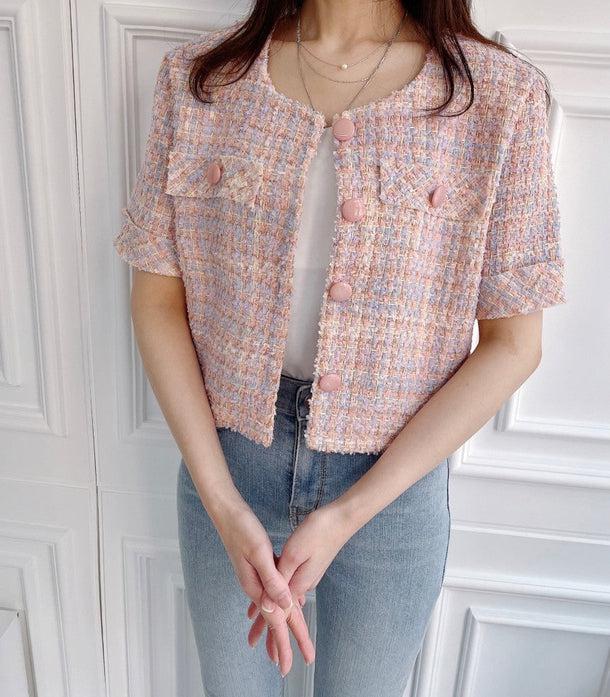 半袖ショートツイードジャケット﻿﻿﻿﻿ 5992-画像13-韓国ファッション通販POPREA［ポップリア］