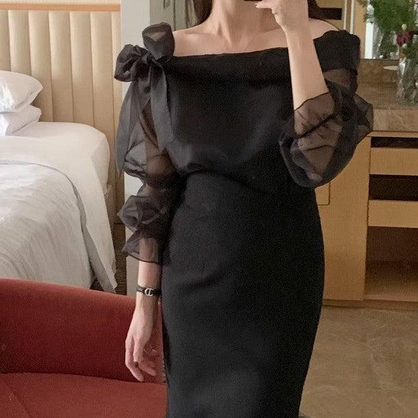 オフショルダーシアーブラウス 6452-画像14-韓国ファッション通販POPREA［ポップリア］