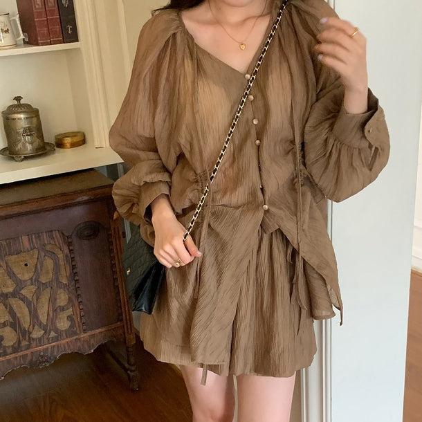 フレンチタイプリーツスリムセットアップ 6011-画像14-韓国ファッション通販POPREA［ポップリア］