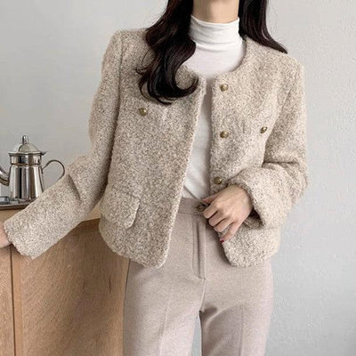 中綿ノーカラーショートジャケット 6355-画像14-韓国ファッション通販POPREA［ポップリア］