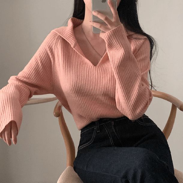 4カラーショートリブニット 6427-画像14-韓国ファッション通販POPREA［ポップリア］