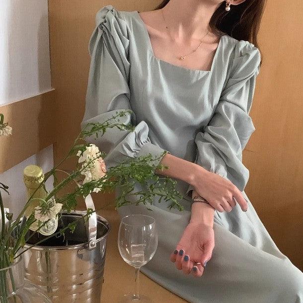 パフショルダーAラインワンピース 6540-画像14-韓国ファッション通販POPREA［ポップリア］